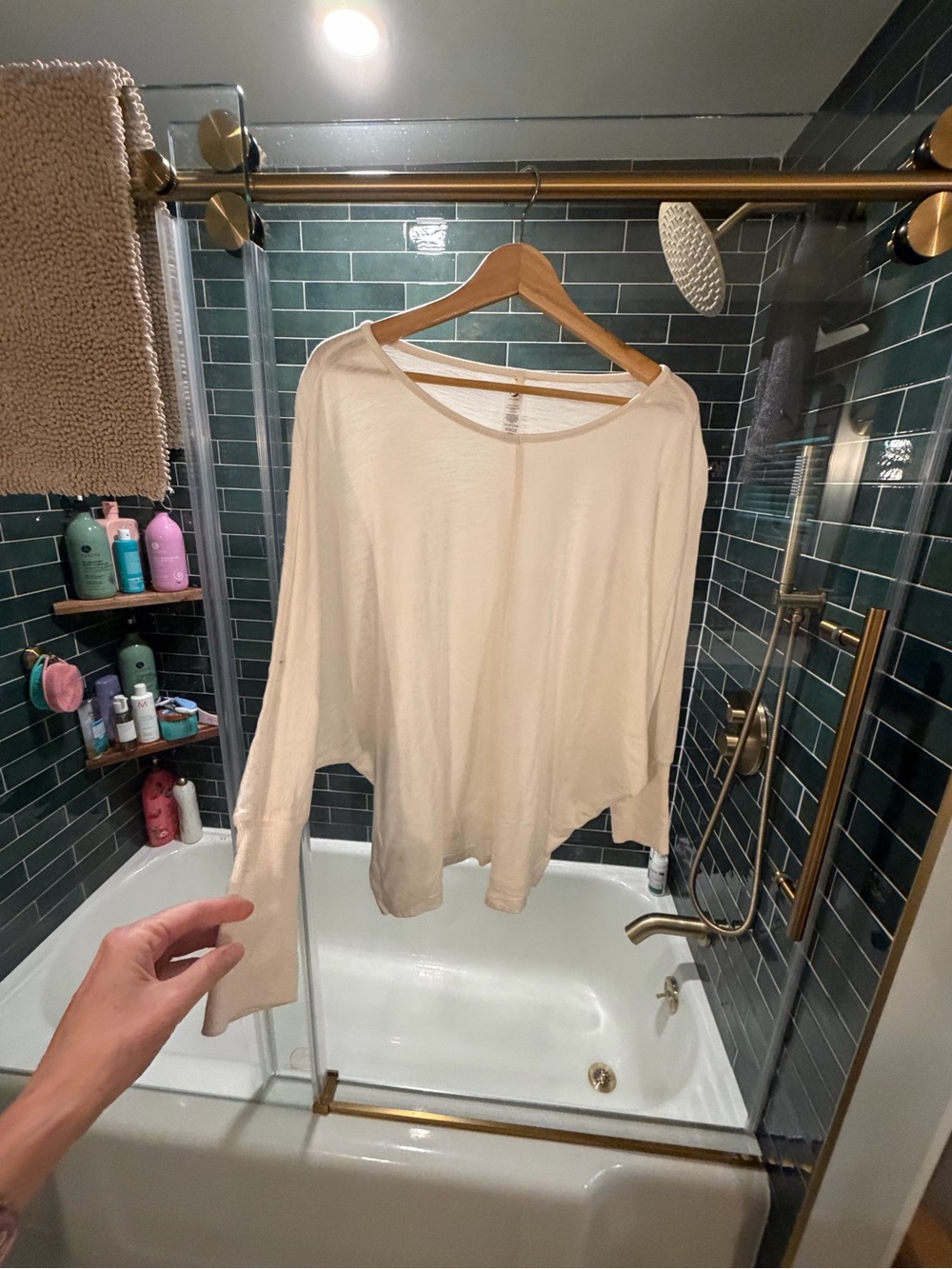 Lou & Grey Cream Slouchy Dolman Long Sleeve Tee Size M